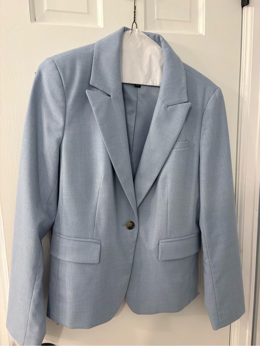 Banana Republic Women's Light Blue Single-Button Blazer